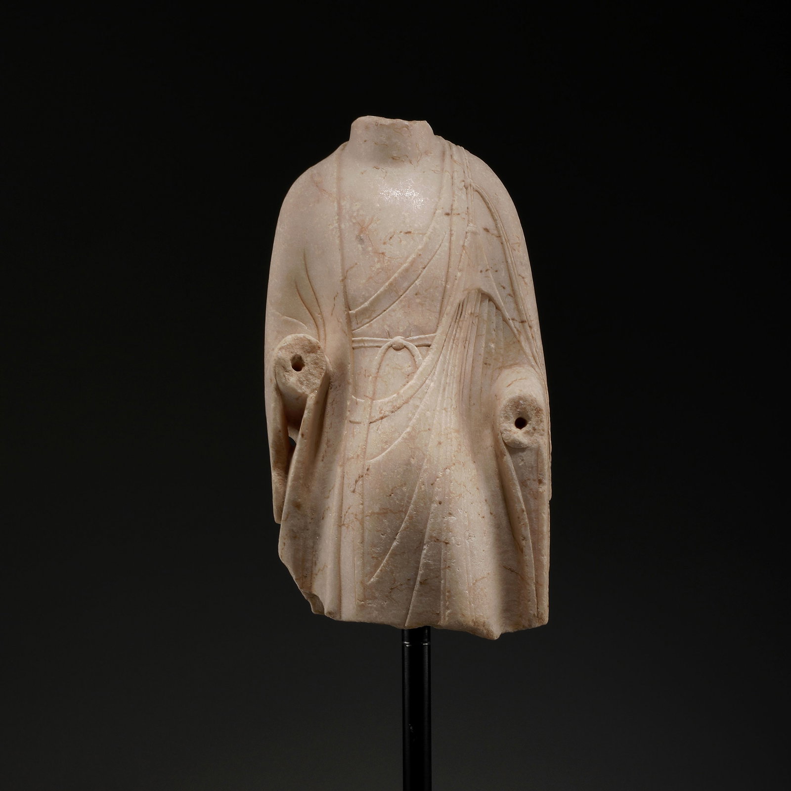Northern Qi Dynasty white jade Bodhisattva bust: H: 24.5cm W: 13.5cm
