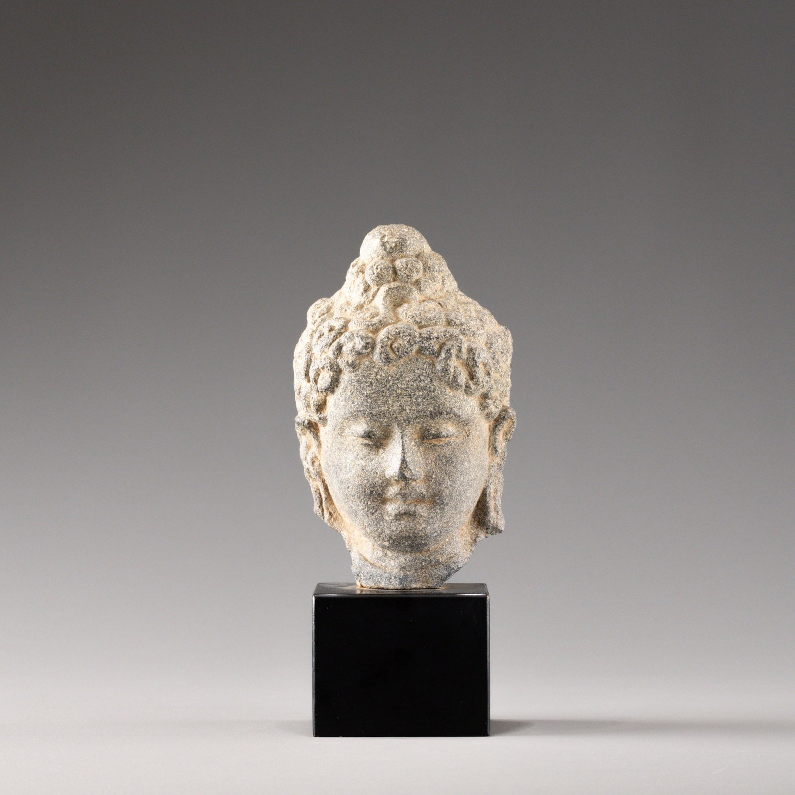 Gandhara period stone Buddha head (1 of 10)