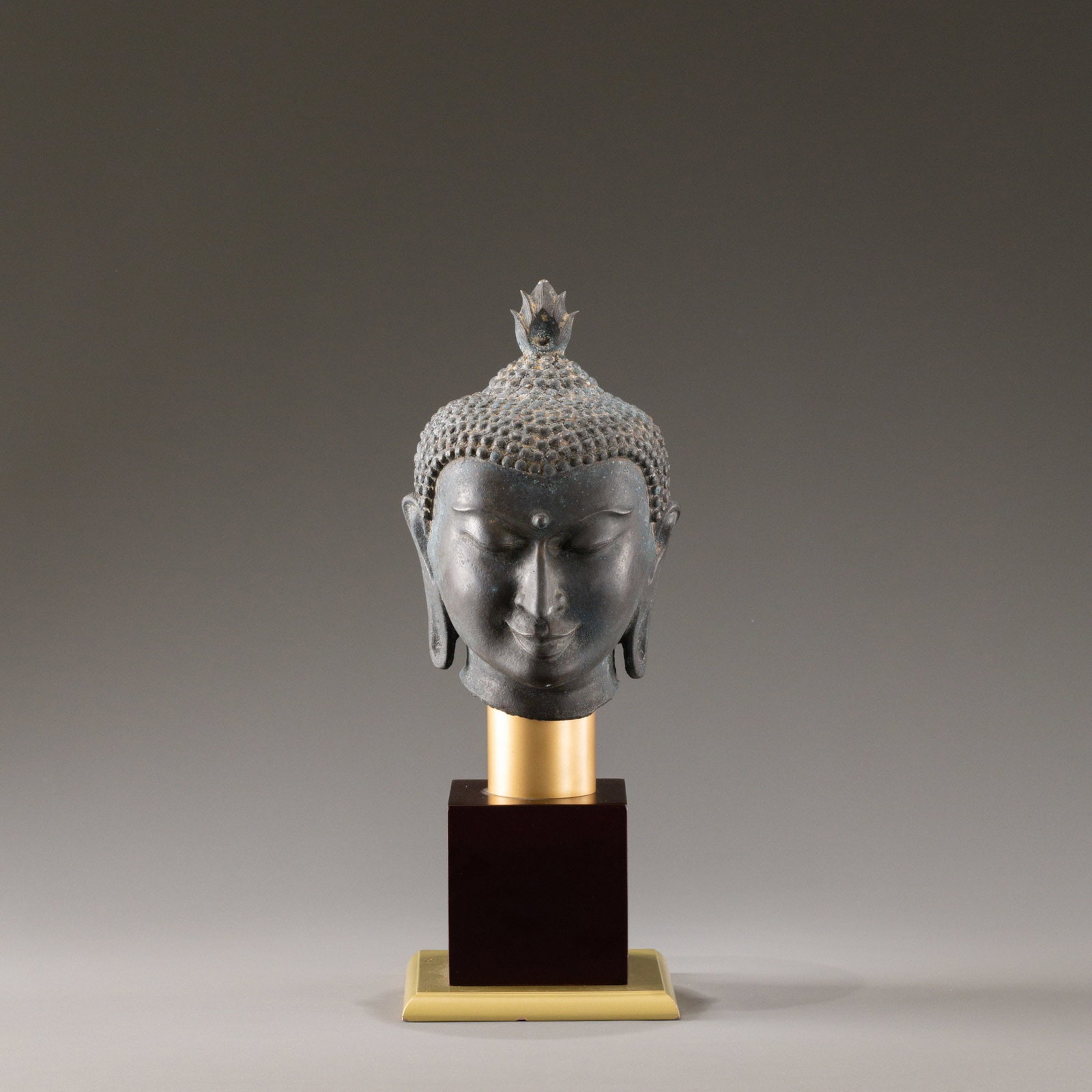 Ancient bronze Buddha head (1 of 10)