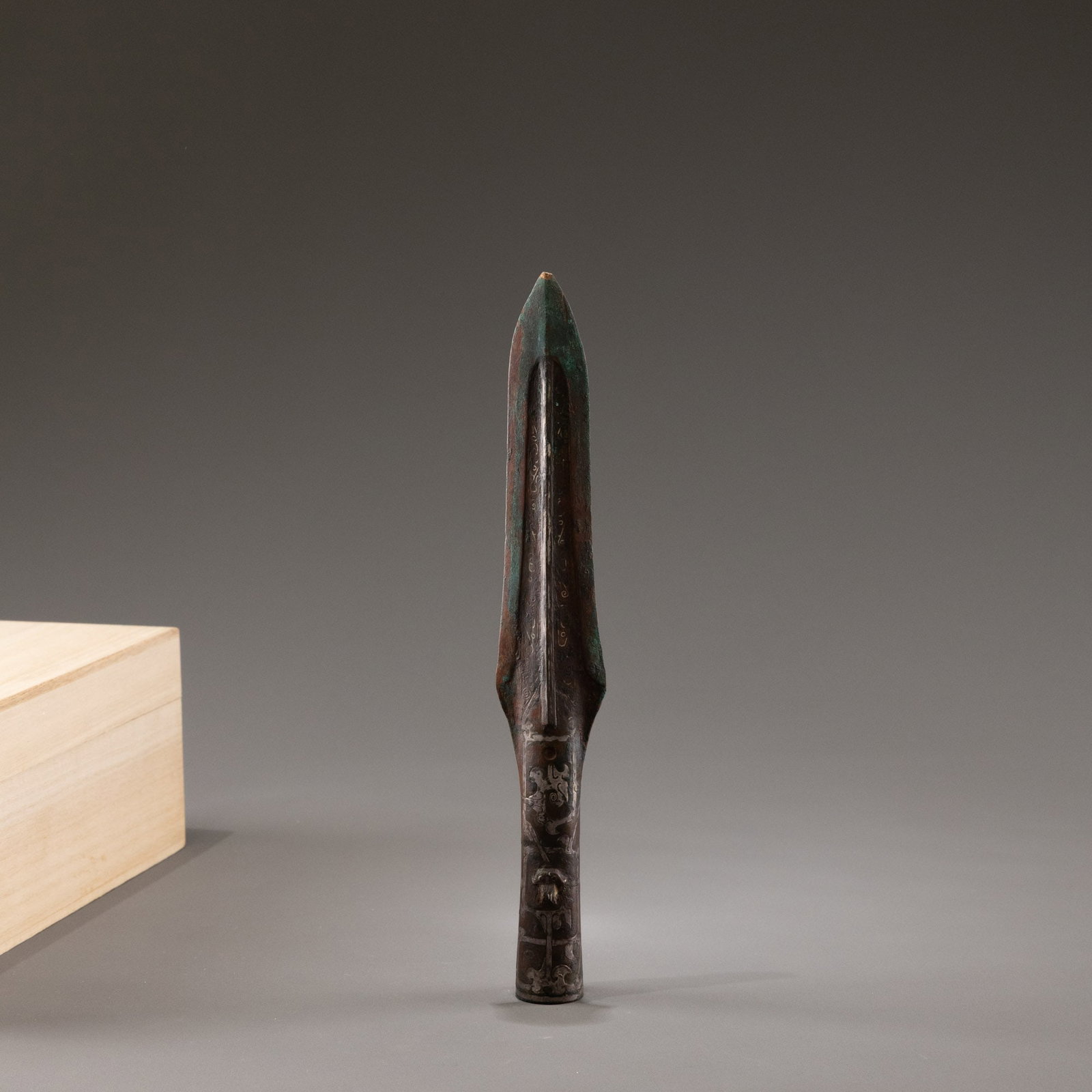 Warring States Period Bronze Spear Inlaid with Silver (1 of 10)