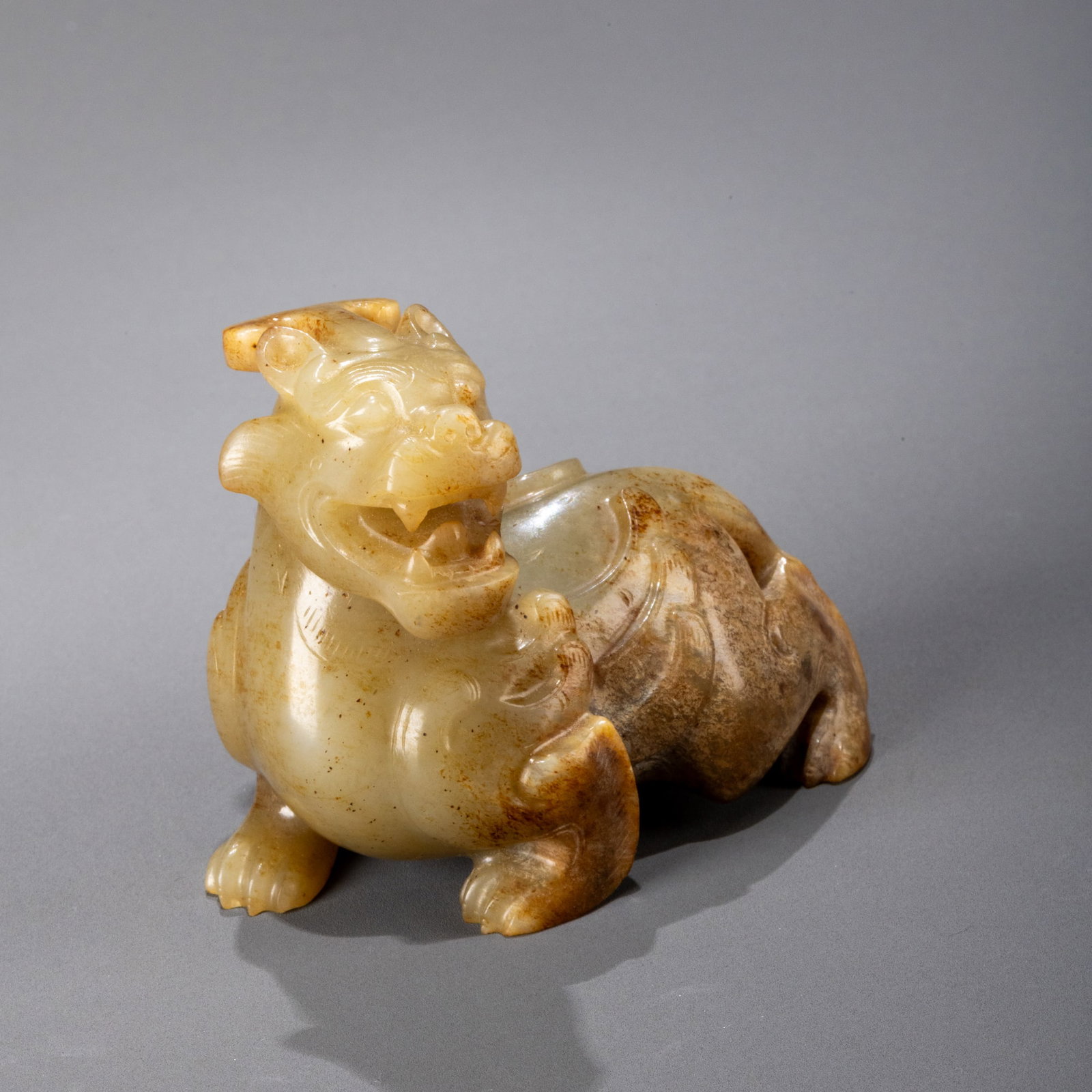 Han Dynasty Jade Bixie: W: 8cm H: 6cm