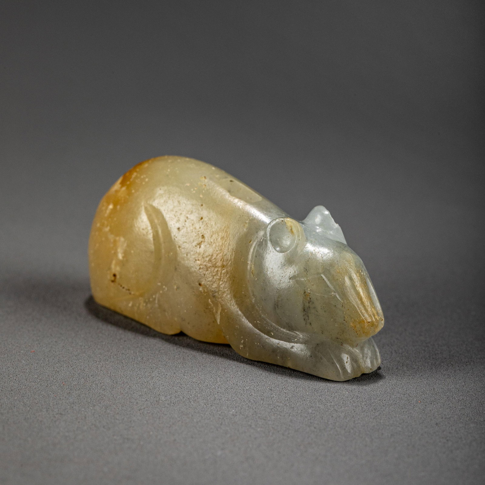 Yuan Bai Jade Bear: W: 5cm H: 2.5cm
