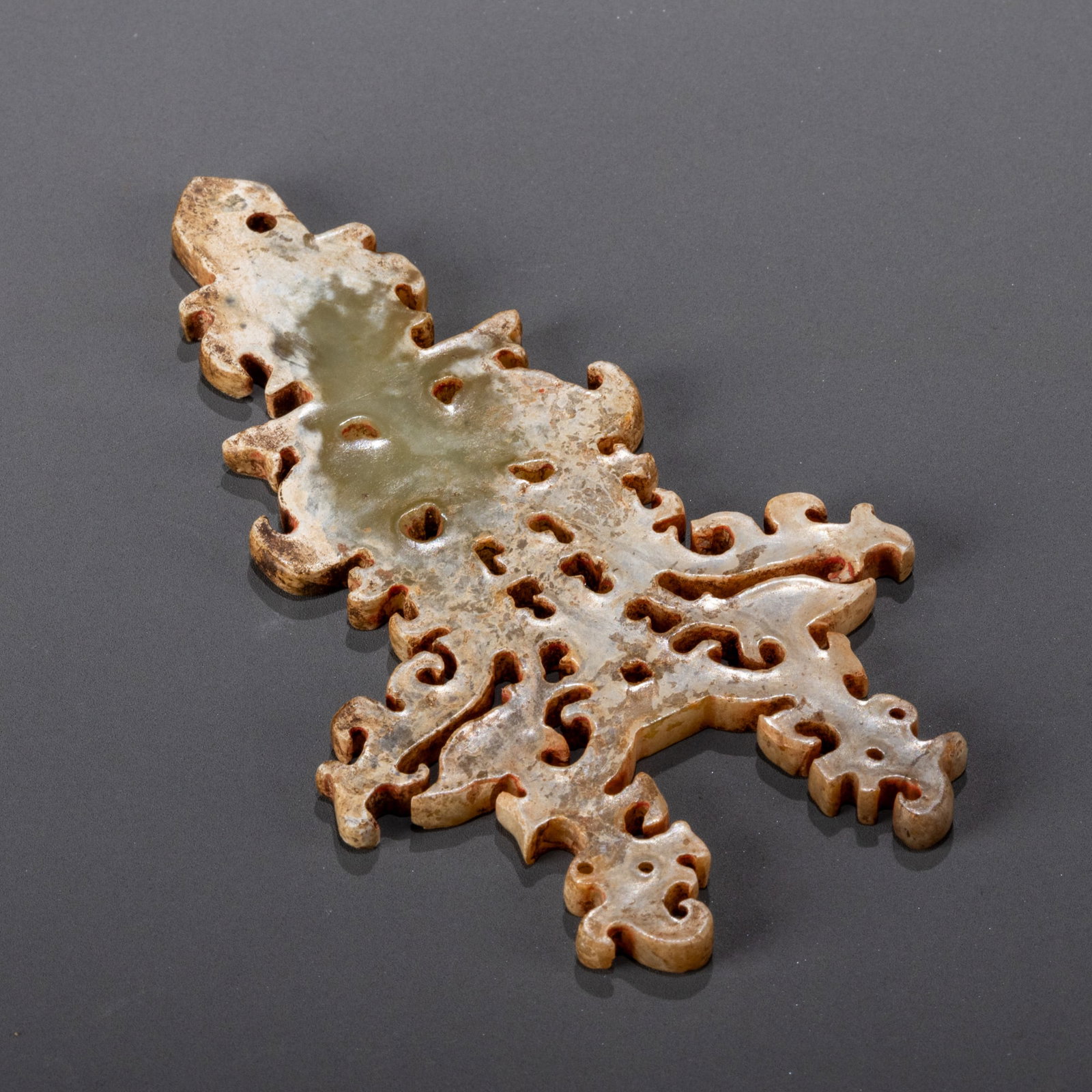 Shijiahe Culture Phoenix Bird Pattern Jade Sacred Tree: L: 12cm W: 6.5cm