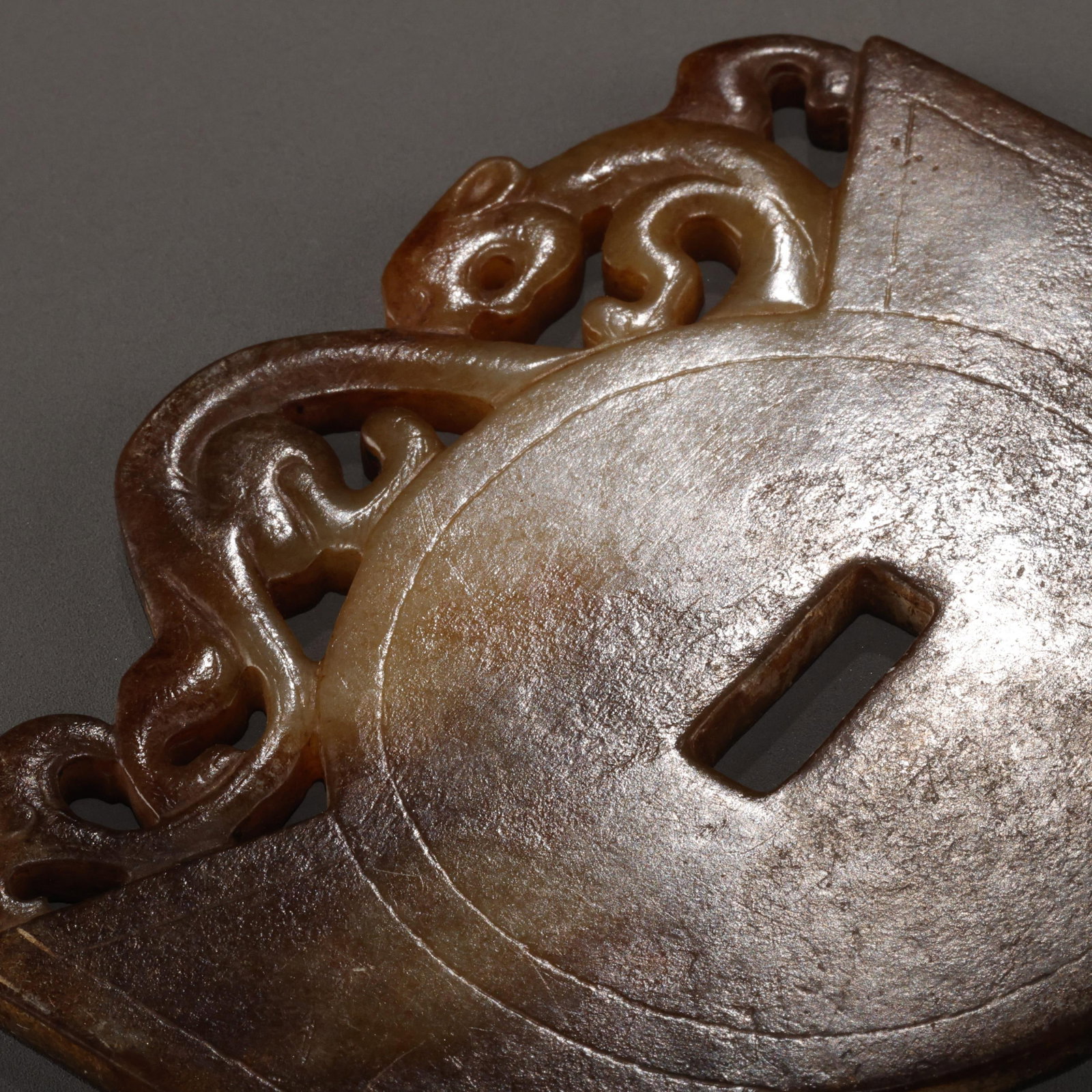 Three-point openwork jade screen - 4