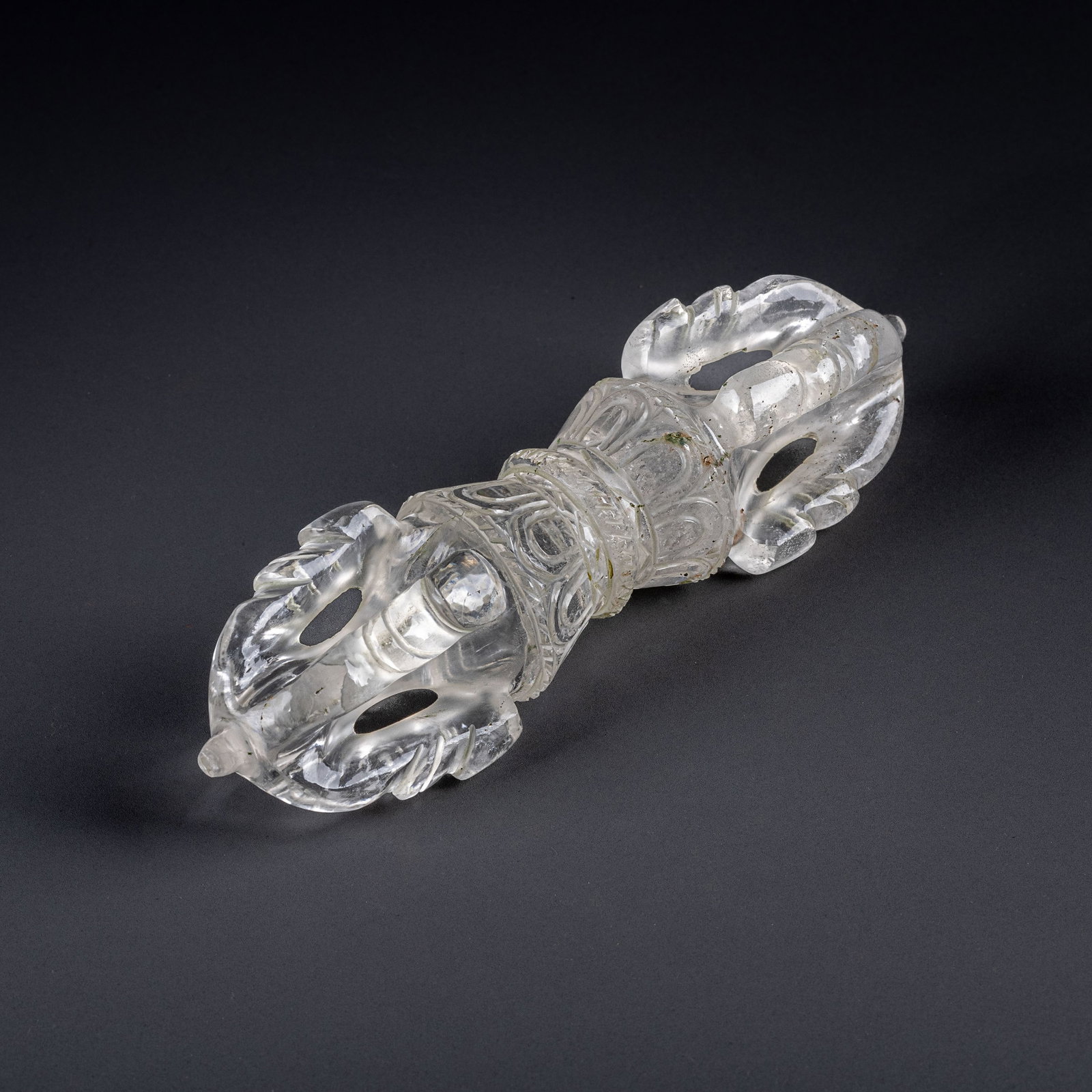 Clear Crystal Vajra: L: 17cm W: 5cm