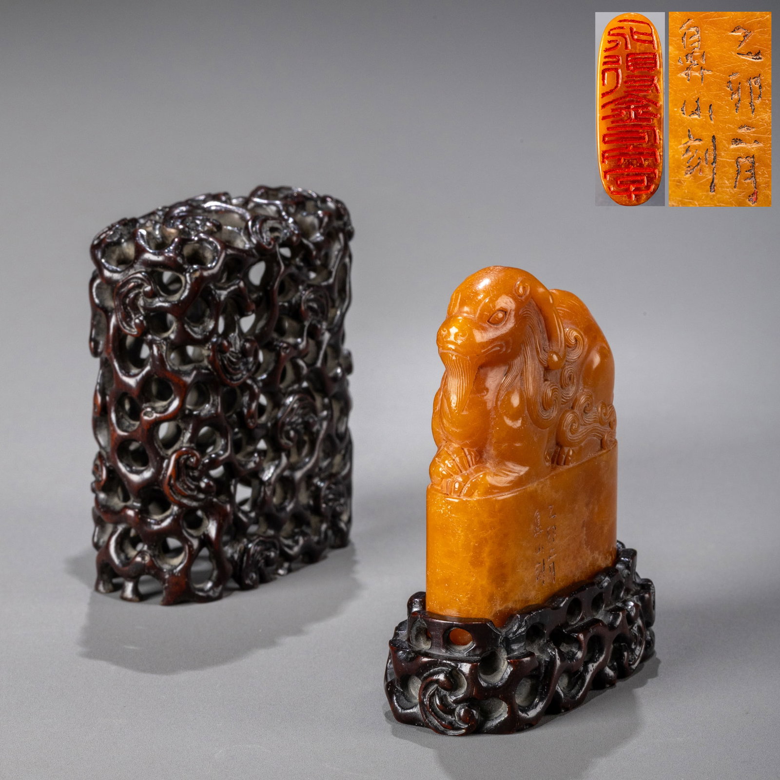 Hu Zhen's Tianhuang sheep-knob seal: H: 6.5cm W: 5.5cm Weight: 116g