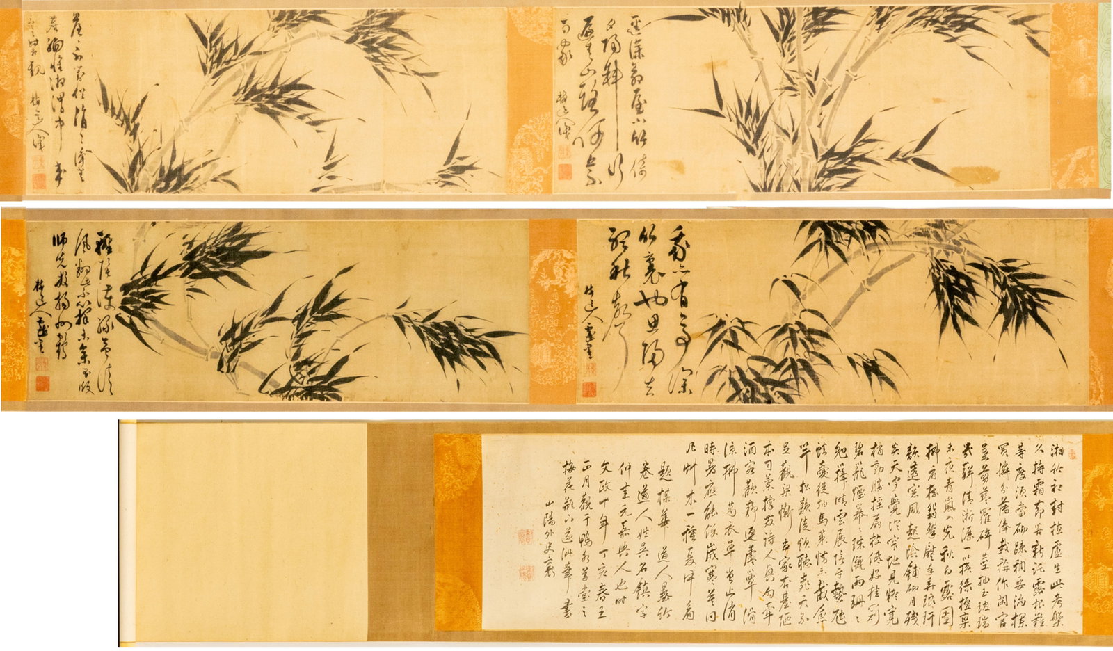 Ink Bamboo Handscroll Inscribed by Lai Xiangyang of Yuan Dynasty Wuzhen (1 of 20)