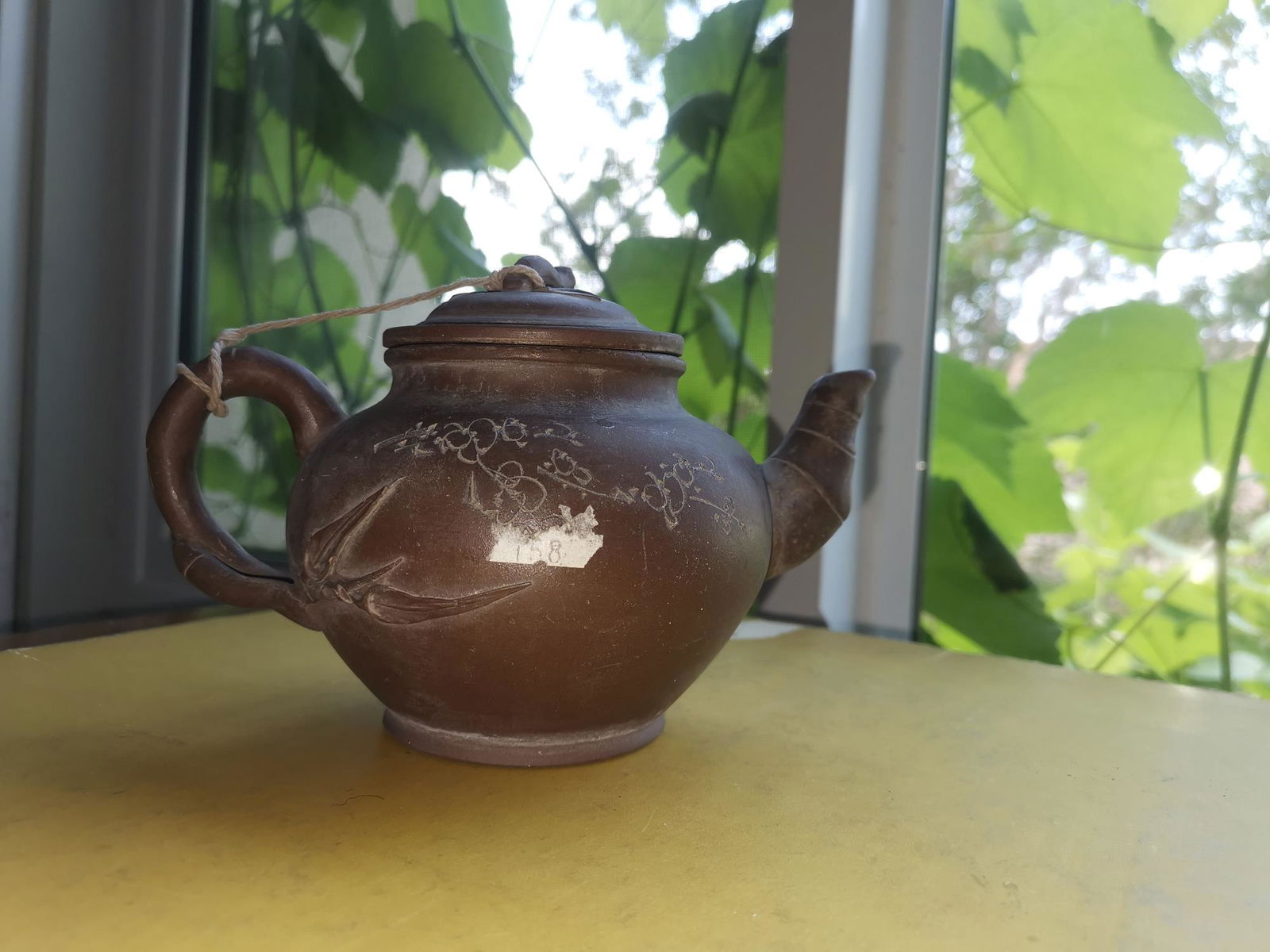 Chinese Yixing Zisha Teapot: Chinese Yixing Zisha Teapot, Warmer teapot. H 4 1/4 inches.