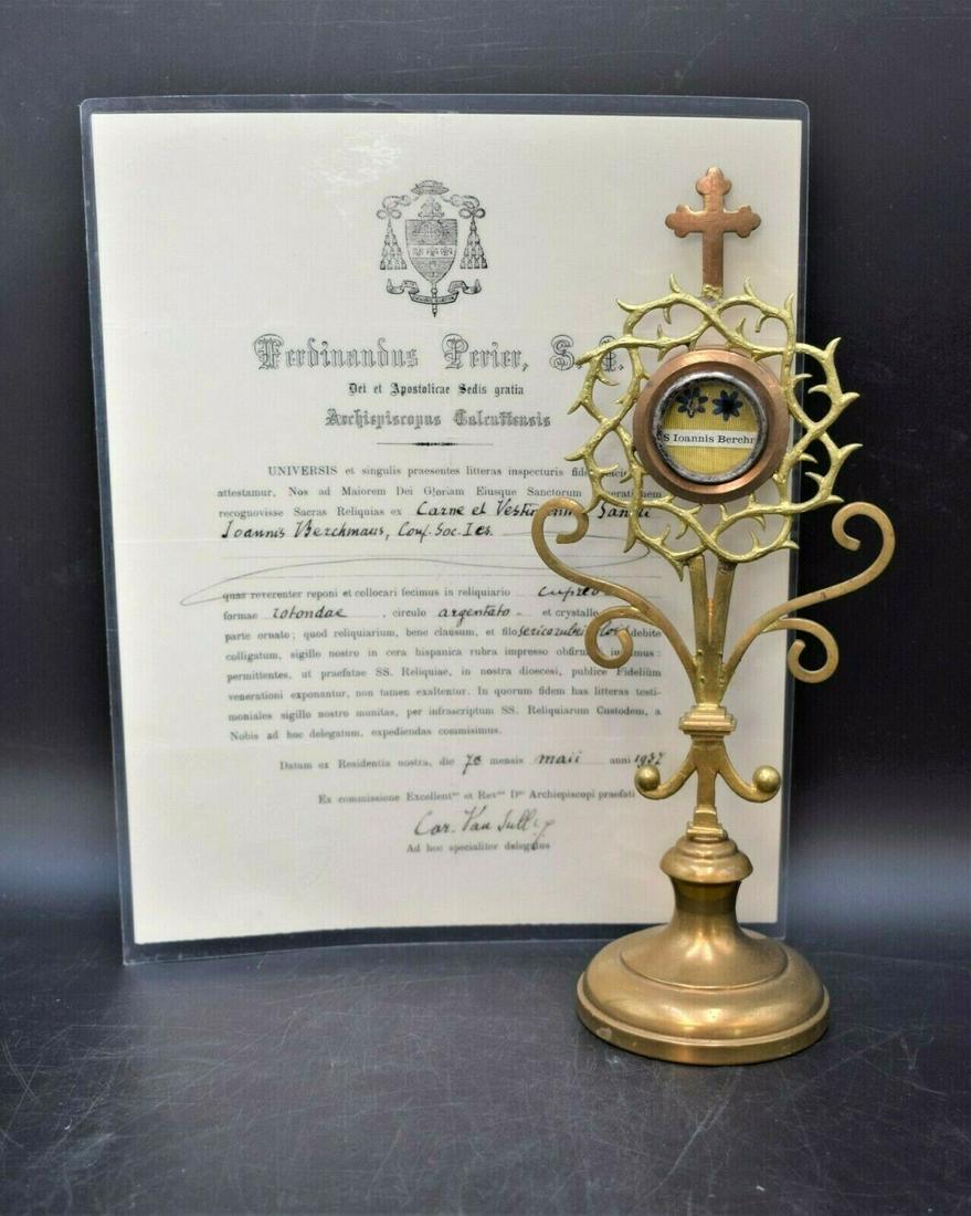Reliquary with 2 Large Relics of "St. John Berchmans" (1 of 11)