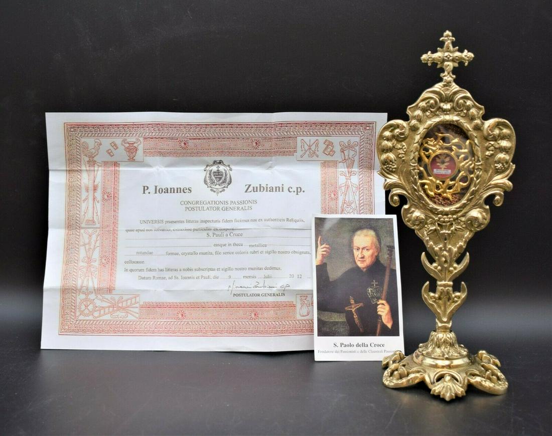 Reliquary with Relic and Doc. of St. Paul of the Cross (1 of 9)