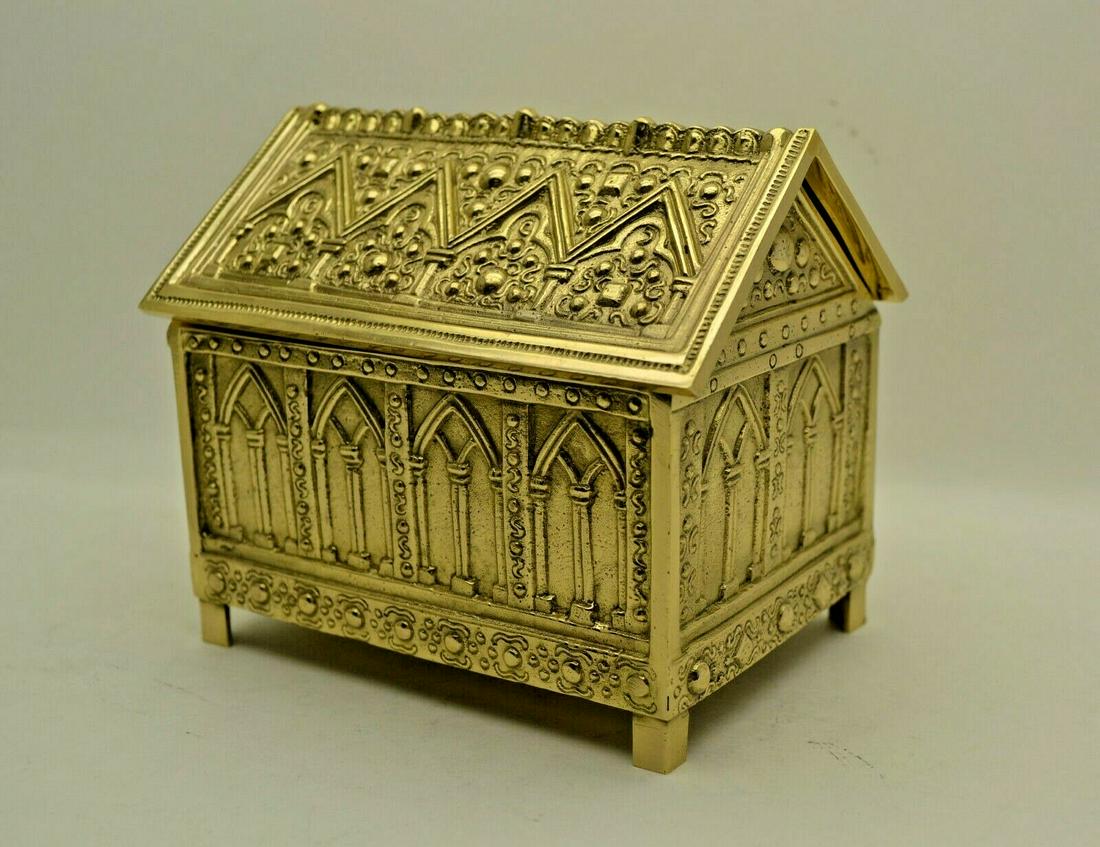 Brass Tabernacle Key Box, Relic Box, Church Shrine (1 of 7)