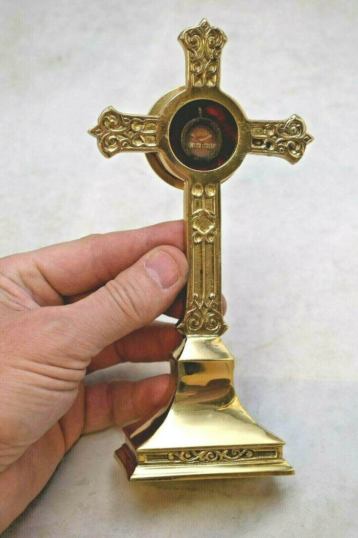 Brass Cross Reliquary with Relic of St. John de Britto (1 of 11)