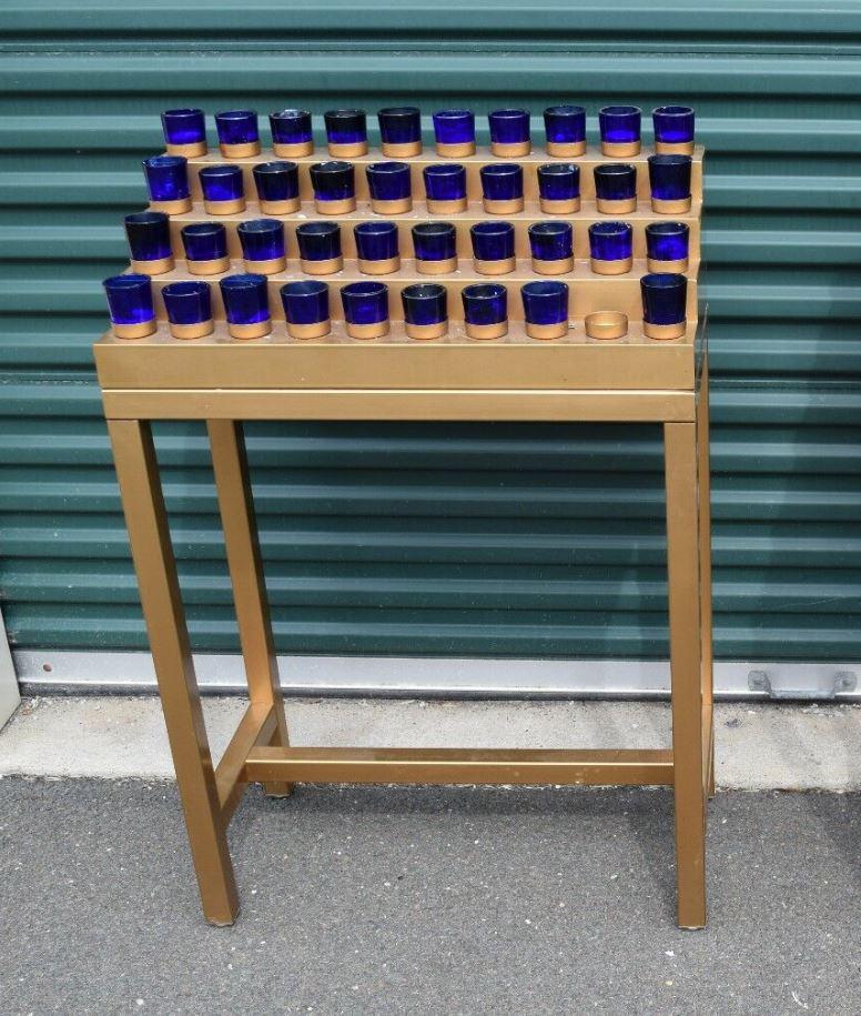 40 Light Church Votive Candle Stand with Blue Cups (1 of 9)