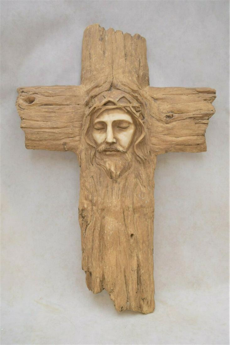 Solid Resin Wall Cross, Crucifix with the face of Jesus (1 of 9)