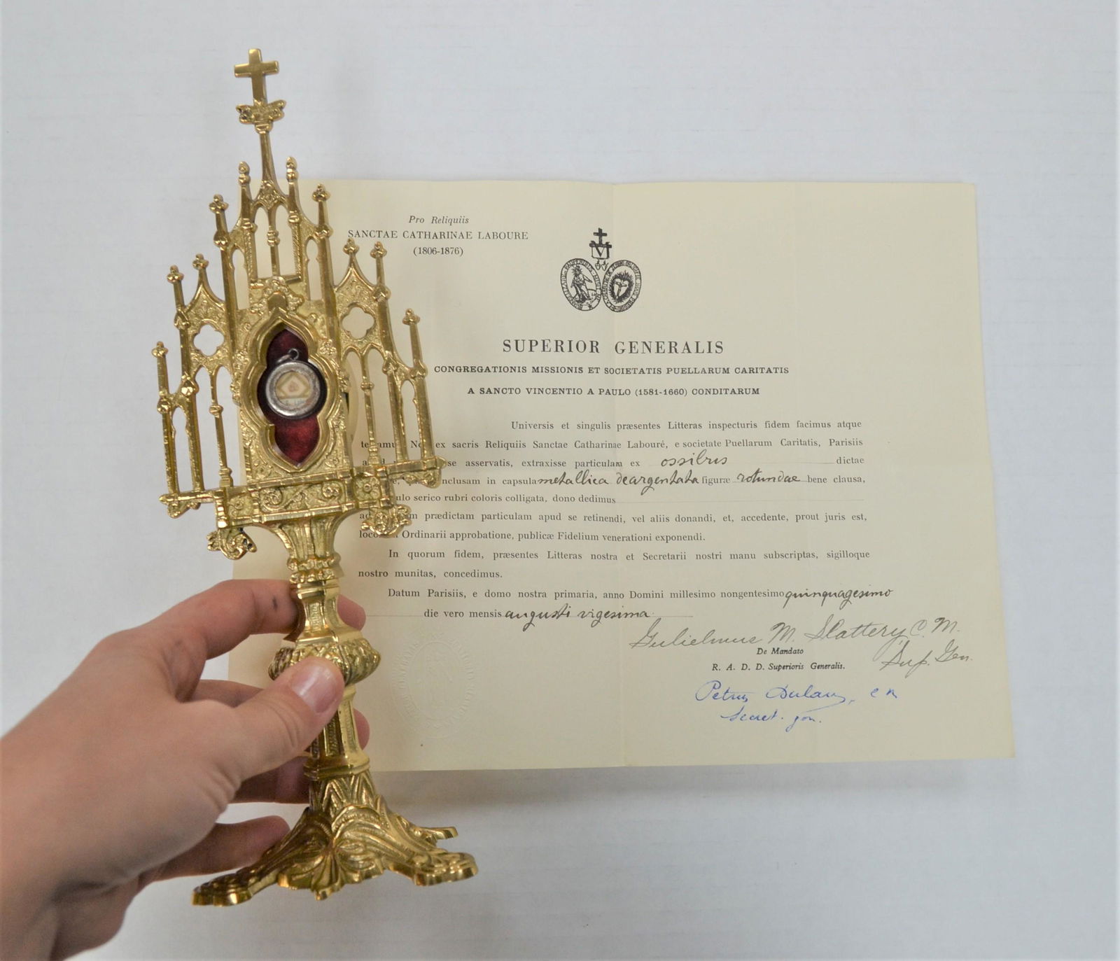Reliquary w/ Relic & Document of St. Catherine Laboure (1 of 12)