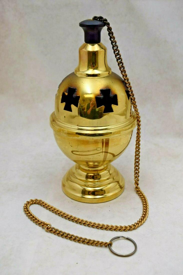 Nice Older Single Chain Censer, Thurible (1 of 7)