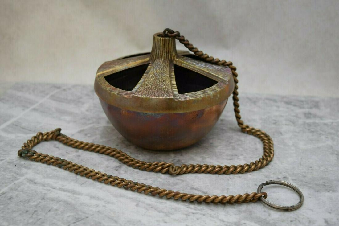 Older Bronze Single Chain Church Censer, Thurible (1 of 5)