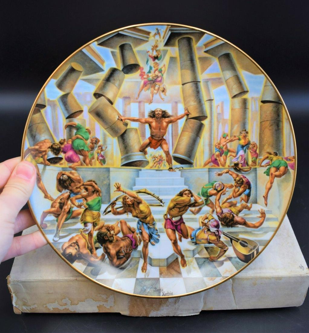 Collector Plate by Yiannis Koutsis 'Destruction of the: This is an authentic ceramic plate from the collector series 'THE COURAGEOUS FEW' by artist Yiannis Koutsis. It is Plate III in the 12 plate series and depicts 'The Destruction of the Temple'. Comes w
