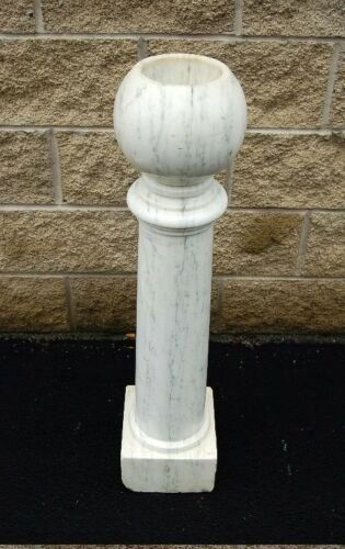 Older Solid Marble Church Holy Water Font, 37" ht. (1 of 3)