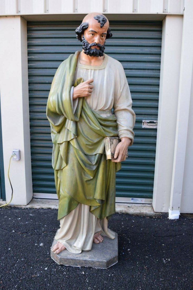 Lifesize 6’ Tall Plaster Church Statue of St. Peter (1 of 12)