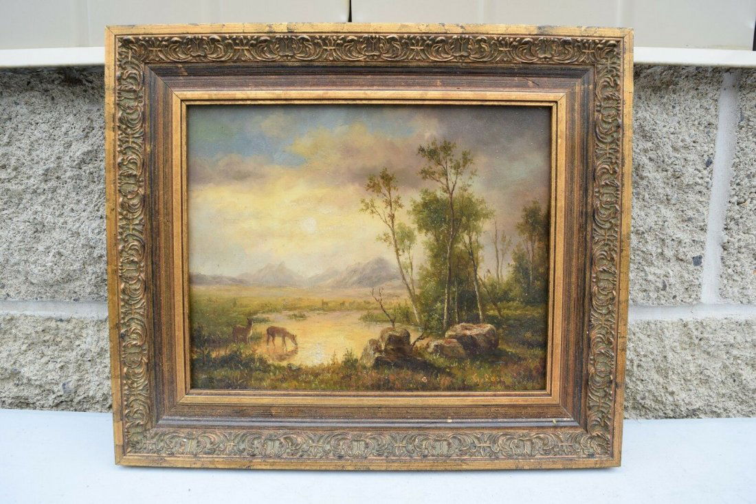 Framed Oil Painting Landscape Scene by G.Rose (1 of 12)