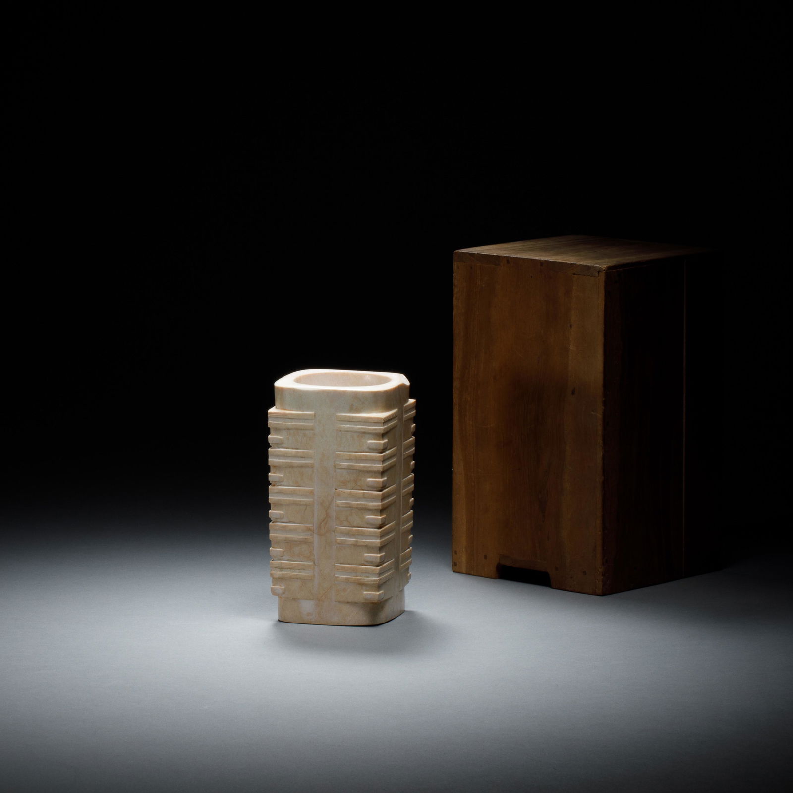 Liangzhu Culture,  Jade Cong, animal face (1 of 14)