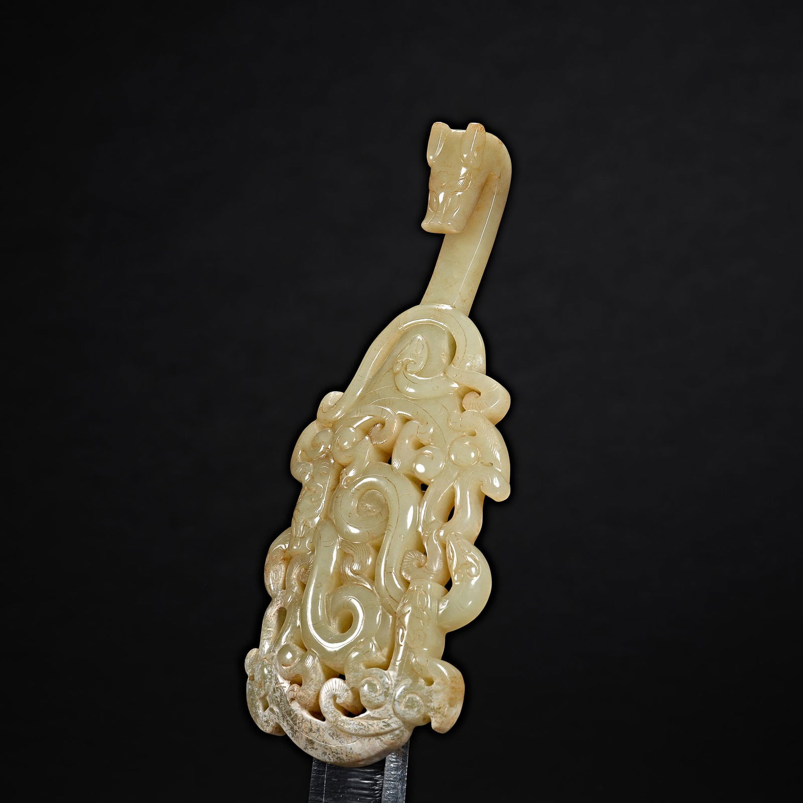 China, Han Dynasty, Hetian Jade, Jade Belt Buckle (1 of 7)