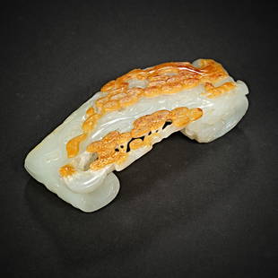 Hetian Jade, Pen Rack: H. 5.5 cm.W. 12 cm.Weight. 242 gram.