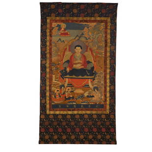 Qing Dynasty Qianlong, Imperial memorabilia for Guru figure: H. 96 cm.W. 62 cm.