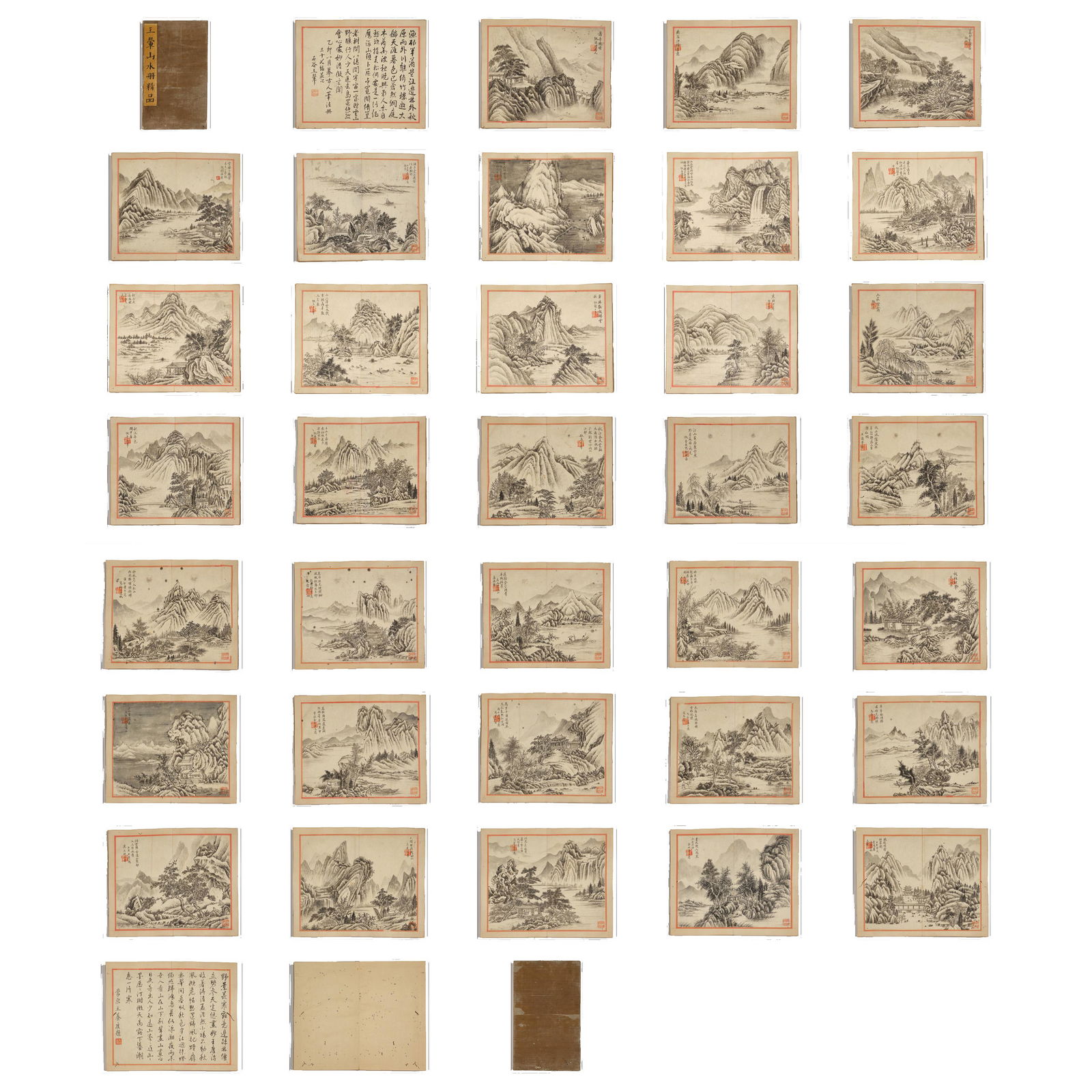 Qing Dynasty, WANG HUI, Landscape Book: H. 31 cm.W. 19 cm.