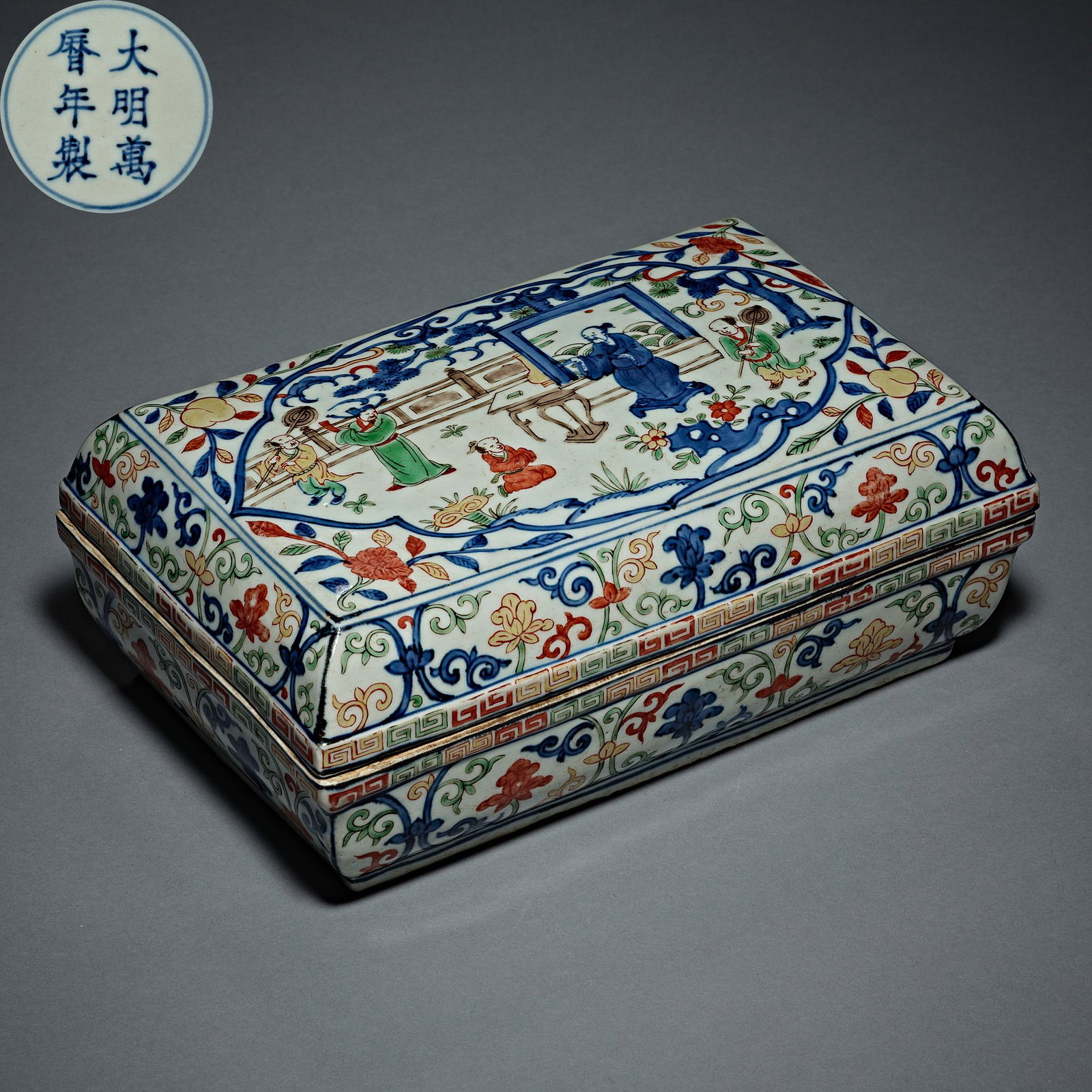 Ming Dynasty Wanli, Colorful porcelain, Square Box (1 of 7)
