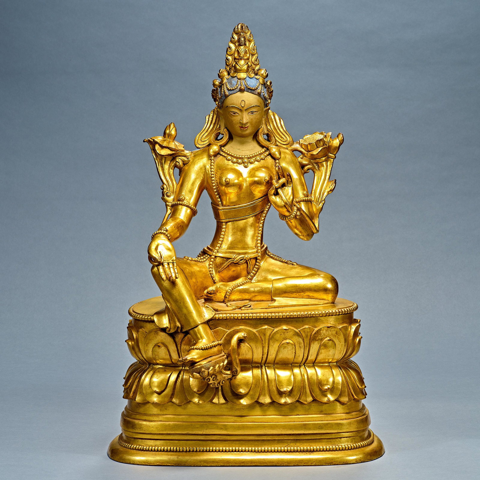 Ming and Qing Dynasties, The Mongolian style,Gilt Bronze , Buddha statue (1 of 11)