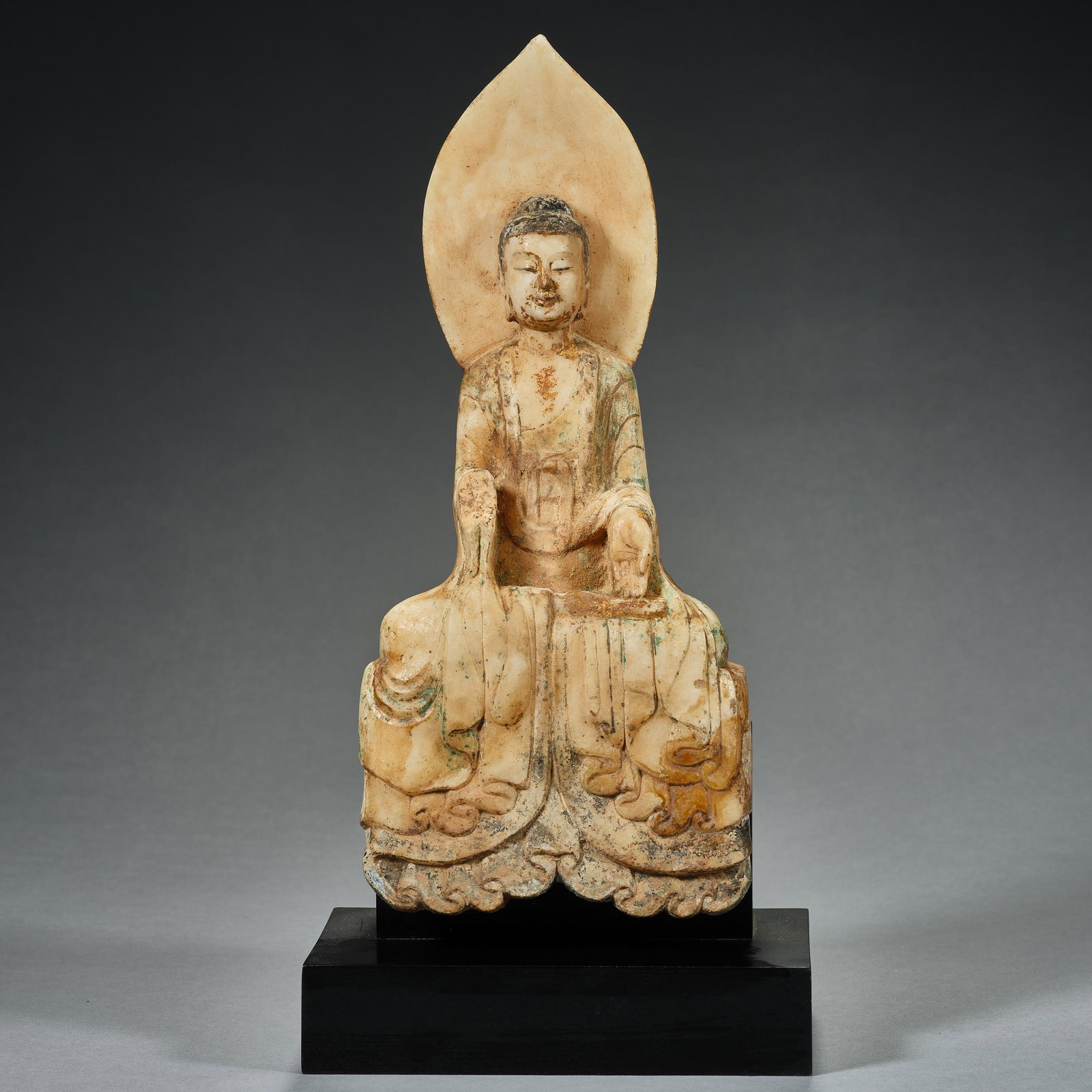 China, White stone with painted, Buddha Statue (1 of 9)