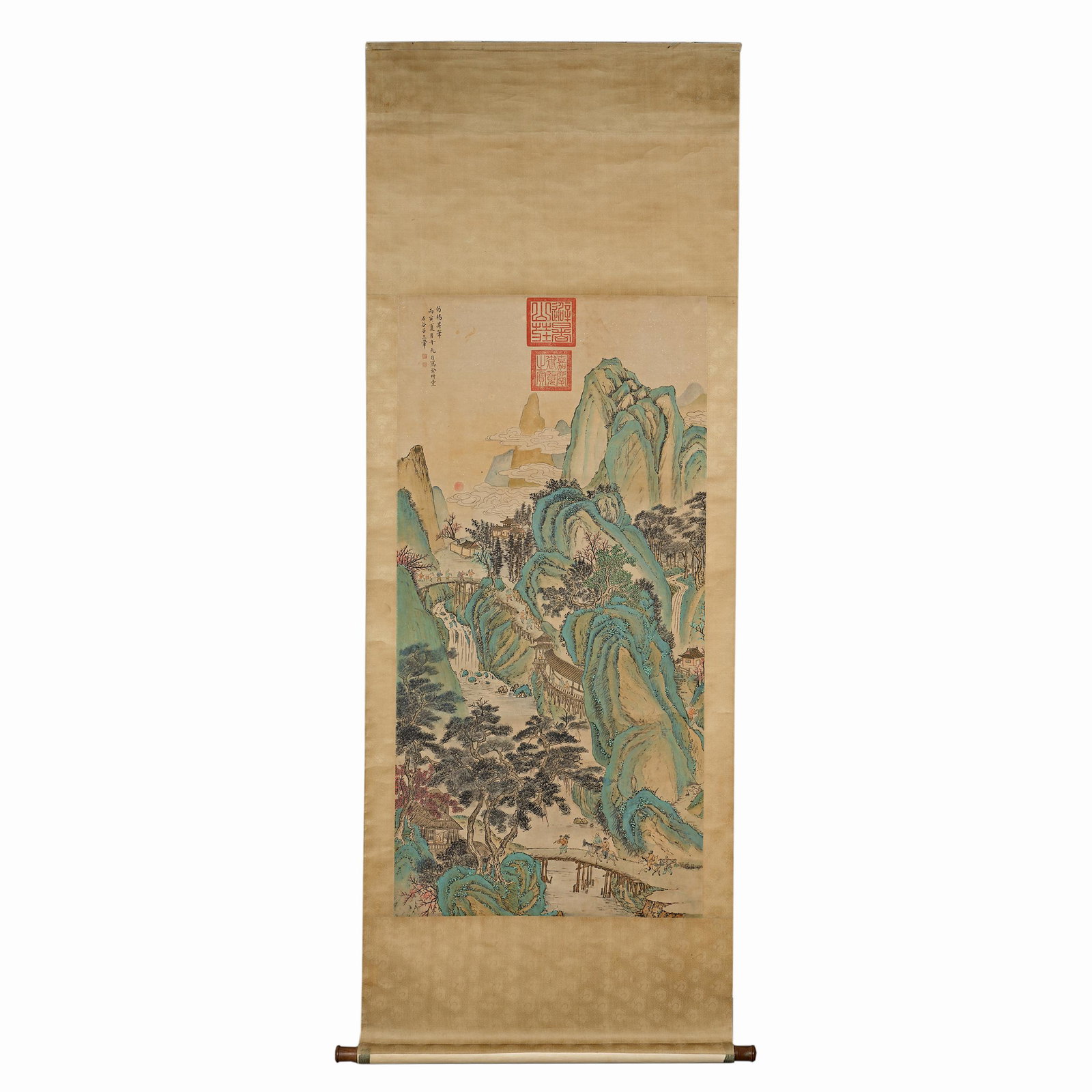 Qing Dynasty, WANG HUI, Landscape Figure: H. 134 cm.W. 67 cm.