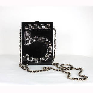 Chanel Limited Edition Plexiglass Strass Mosaic N5 MinaudiÃ¨re Clutch Black: 15.875x11.43x4.445 cm