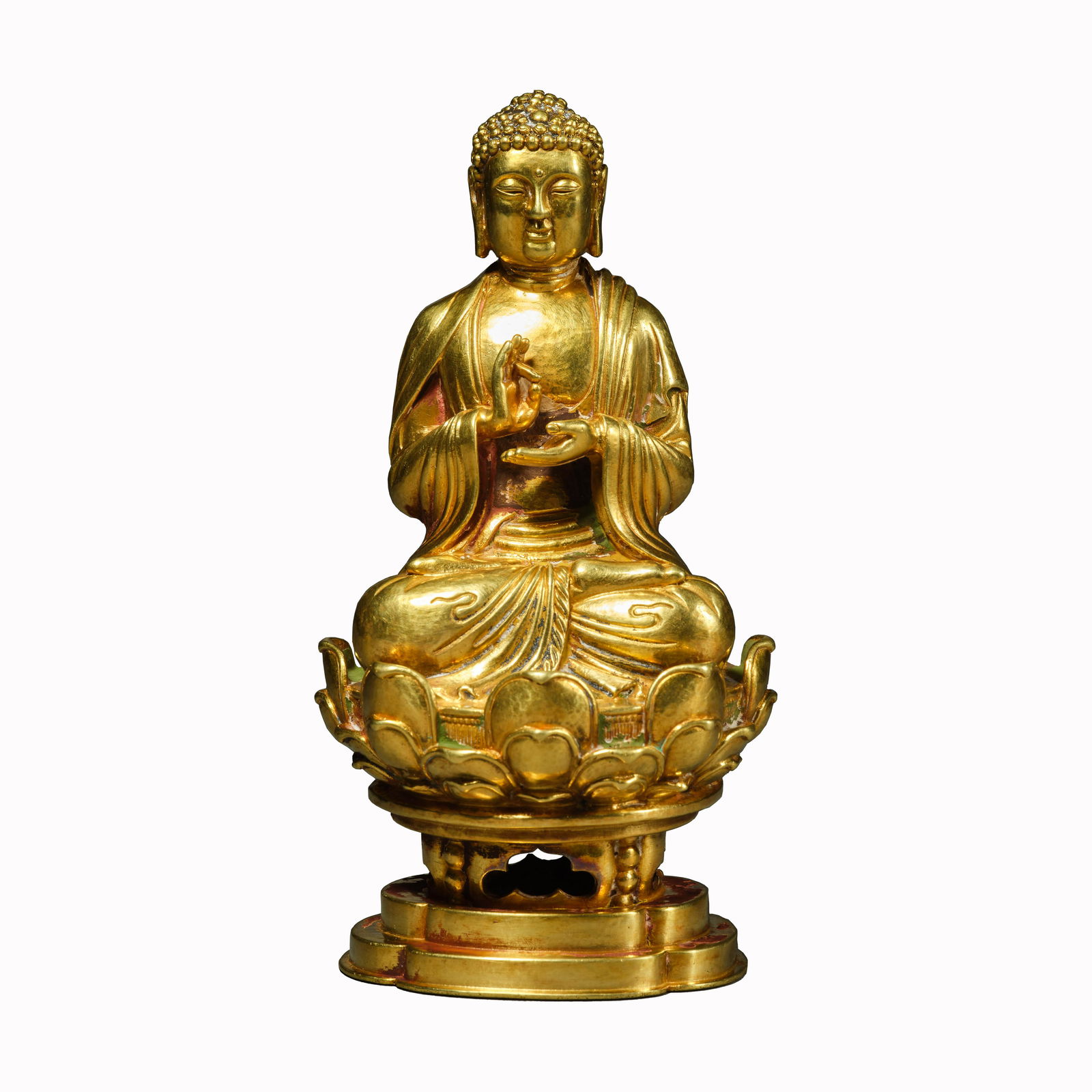Chinese Liao Dynasty Pure Gold Buddha Statue