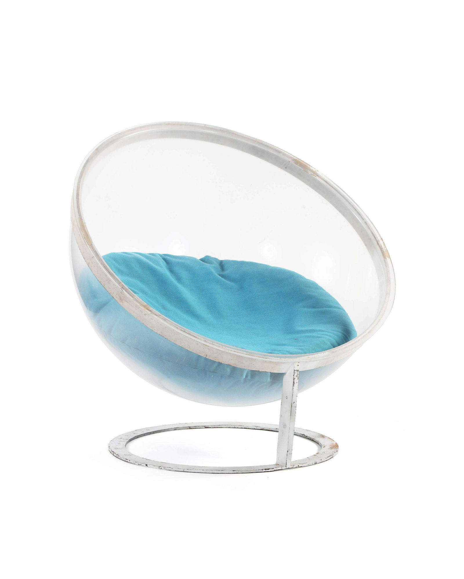 Christian DANINOS (1944-1992): Fauteuil dit SphèreAltuglas, acier124 x 116 cm.Formes Nouvelles, circa 1968 Bubble chairAcrylic, enameled steel 48.82 x 45.67 in. Provenance :- Collection privée Bruxelles. Référen