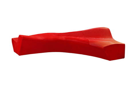 Zaha HADID (1950-2016): Canapé dit Moraine Sofa Mousse, cuir 72 x 342 x 172 cm. Sawaya & Moroni, 2000 Sofa model Moraine Foam, metal, hide. 28.35 x 134.65 x 67.72 in. Références : - Catalogue de l'exposition "