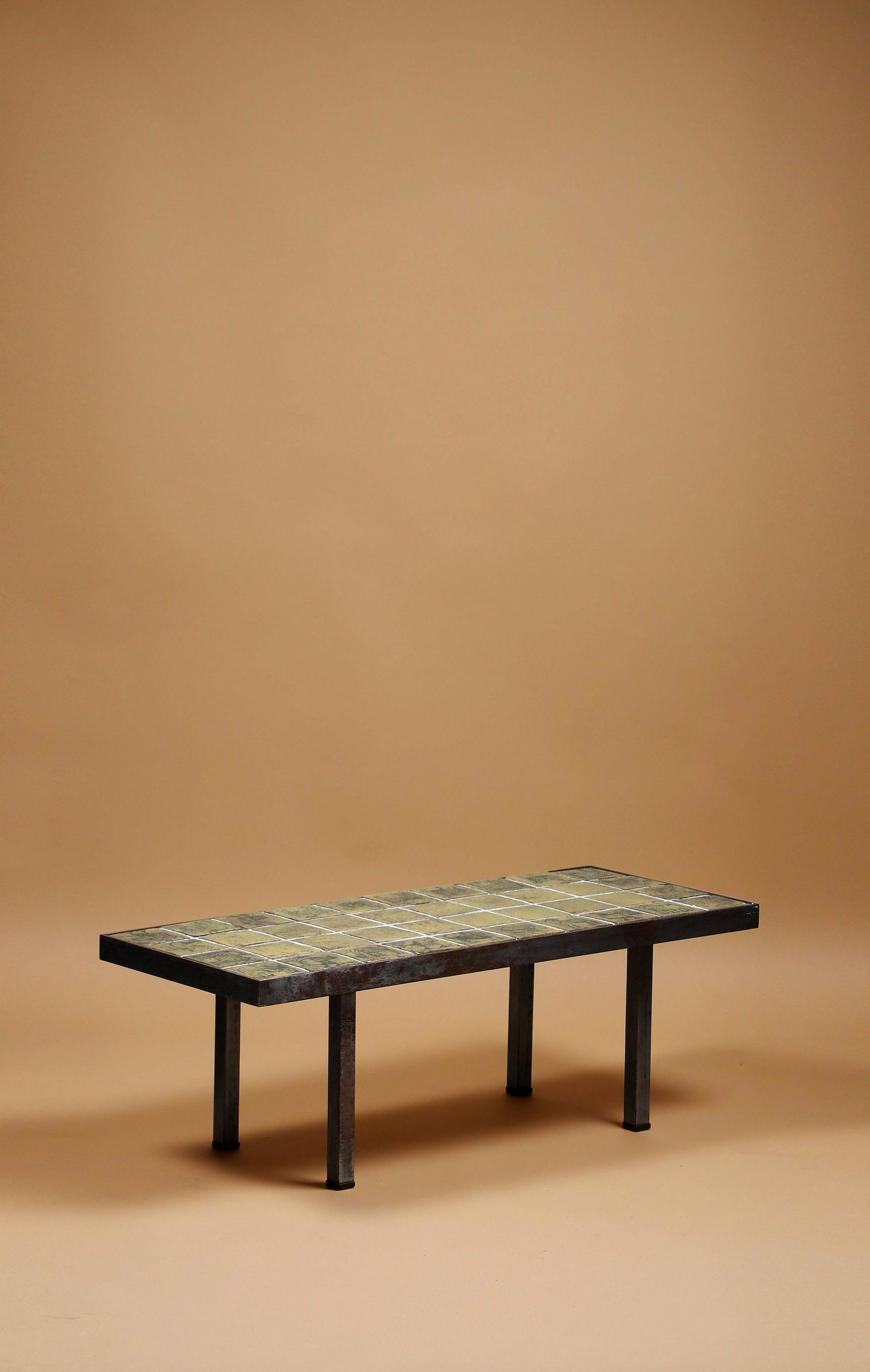 Jacques BLIN (1920-1995) Table  Céramique, fer Signée J. blin 35.5 x 100 x 41 cm Circa (1 of 1)