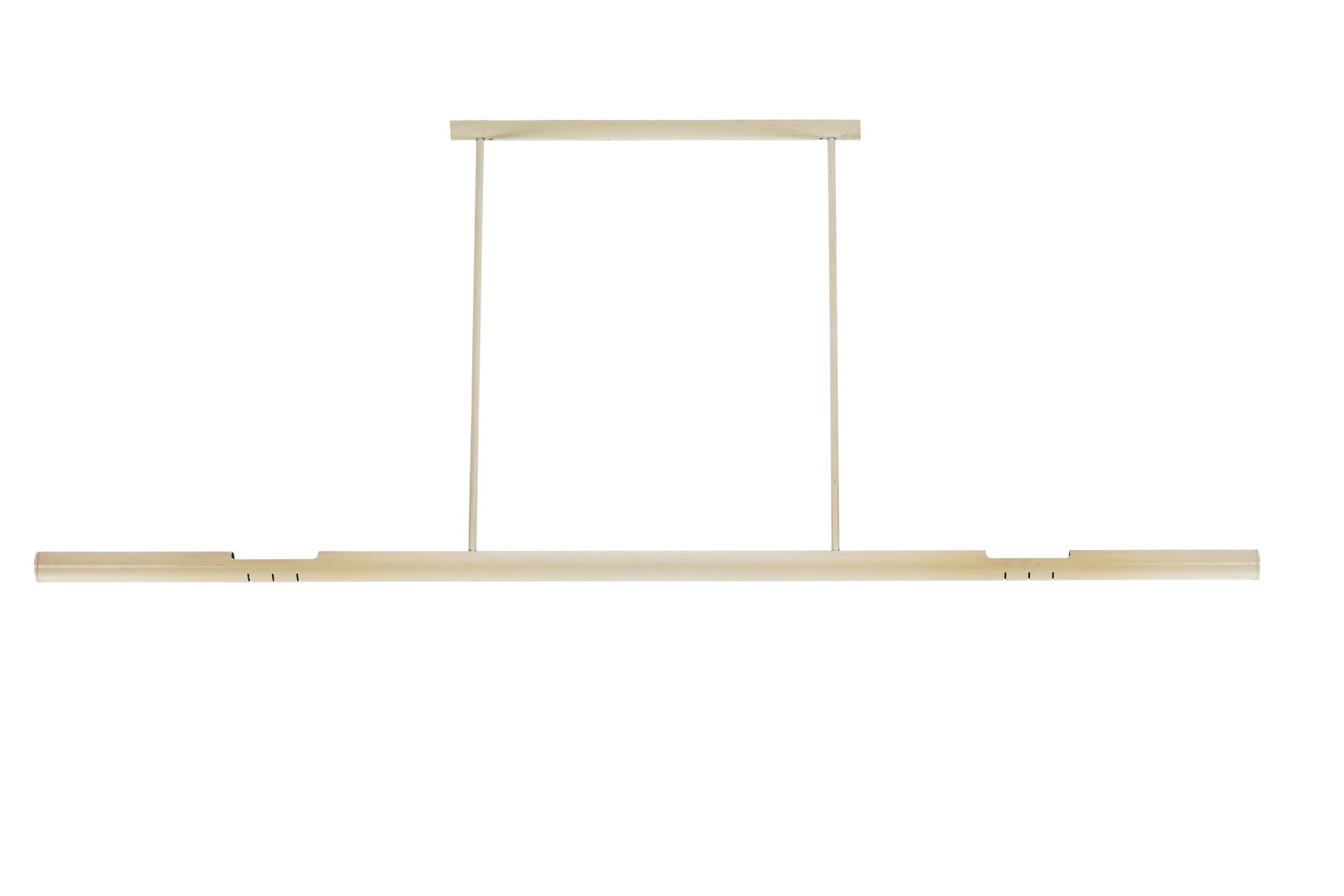 Alain RICHARD (1926-2017)Grande suspension modèle n° 8282 à structure tubulaire en: Alain RICHARD (1926-2017)Grande suspension modèle n° 8282 à structure tubulaire en métal laqué blanc, éclairage halogène.H. : 100 cm. - L. 200 cm.Edition Disderot, c