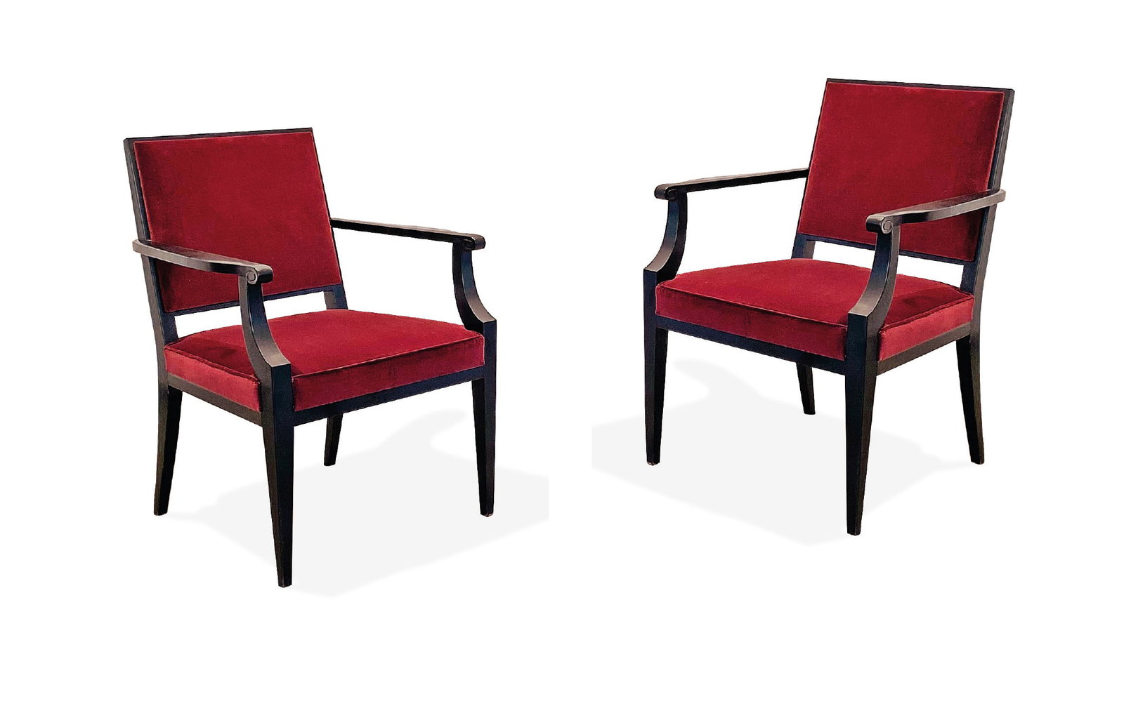Jean PASCAUD (1903-1996): Paire de fauteuilsBois, velours87 x 63 x 55 cm.Circa 1940