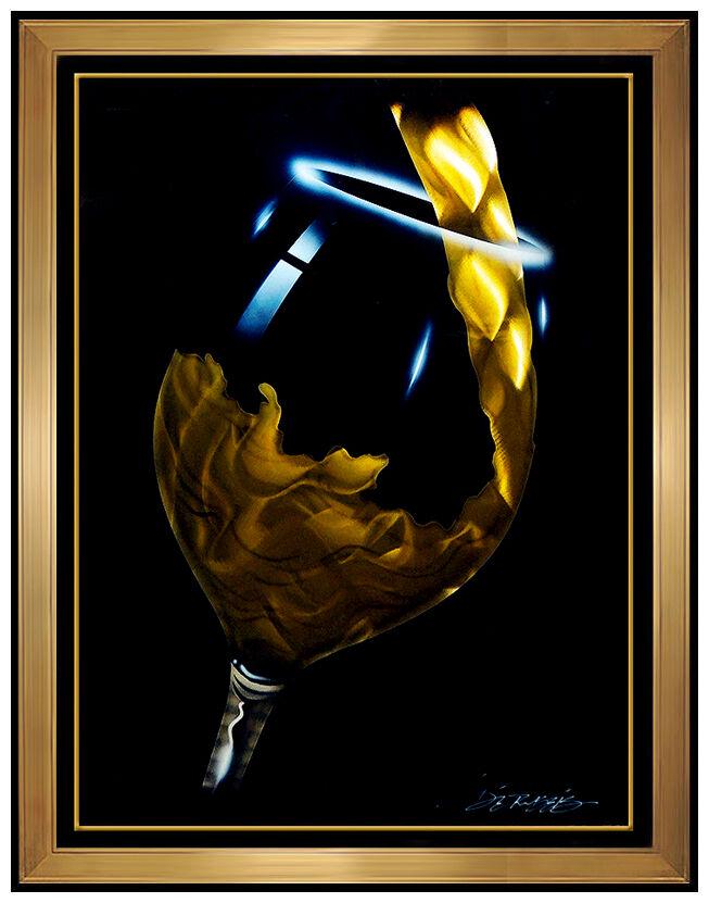 Chris DeRubeis Acrylic Painting White Wine Pour Metal: This lot includes: Gallery COA and Free Domestic Shipping (*insurance and international shipping for an additional charge) The item up for sale is a spectacular and bold Acrylic Painting by DeRubeis,
