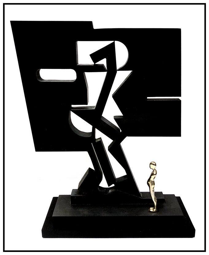 Ernest Trova Signed Falling Man Gox Bronze Sculpture: This lot includes: Gallery COA & free domestic shipping (*insurance and international shipping for an additional charge) Here we have a Full Round Bronze and Steel Sculpture with Black Oxide patina by