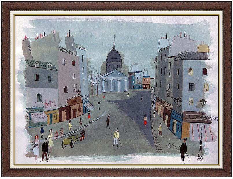 Charles Levier Large Original Gouache Painting Paris: This lot includes: Gallery COA & free domestic shipping (*insurance and international shipping for an additional charge) The item up for sale is a spectacular and bold original Gouache Painting by Cha