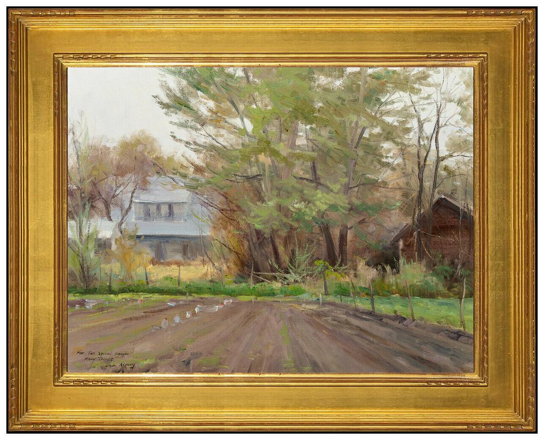 Clyde Aspevig Rural Landscape Painting On Canvas: This lot includes: Gallery COA & free domestic shipping (*insurance and international shipping for an additional charge) Artist: Clyde Aspevig Title: Field Study: The Garden Original Medium: Oil Paint
