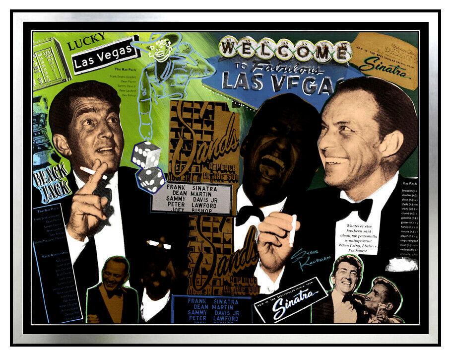 Steve Kaufman Original Rat Pack Painting On Canvas (1 of 5)