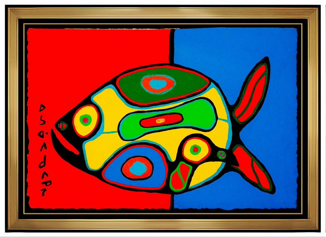 Norval Morrisseau Copper Thunderbird Painting Art: This lot includes: Gallery COA & free domestic shipping (*insurance and international shipping for an additional charge) Norval Morrisseau aka Copper Thunderbird Authentic & original acrylic painting