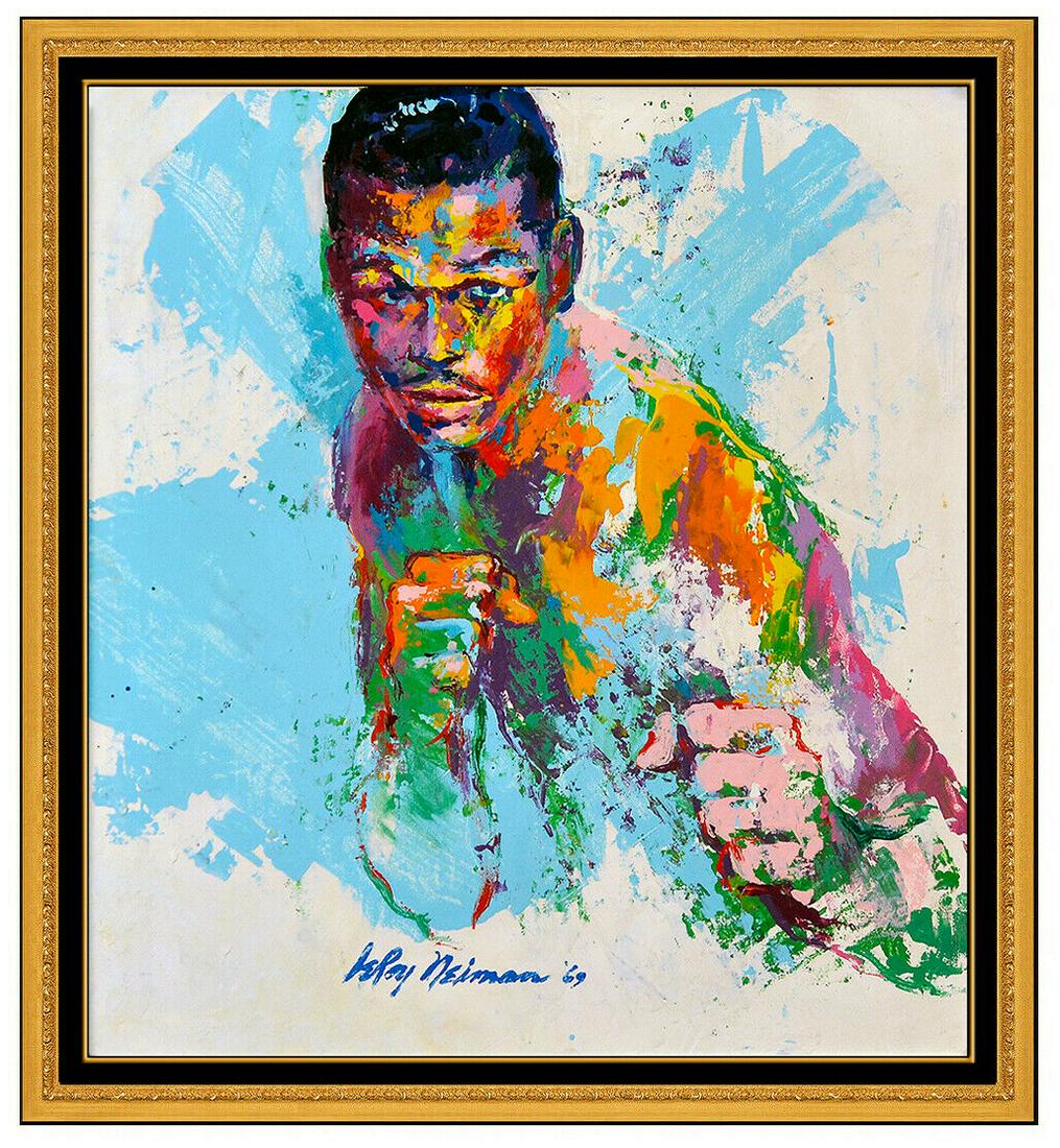 LeRoy Neiman Original Boxing Painting Oil on Board Nov 20, 2021 OAB