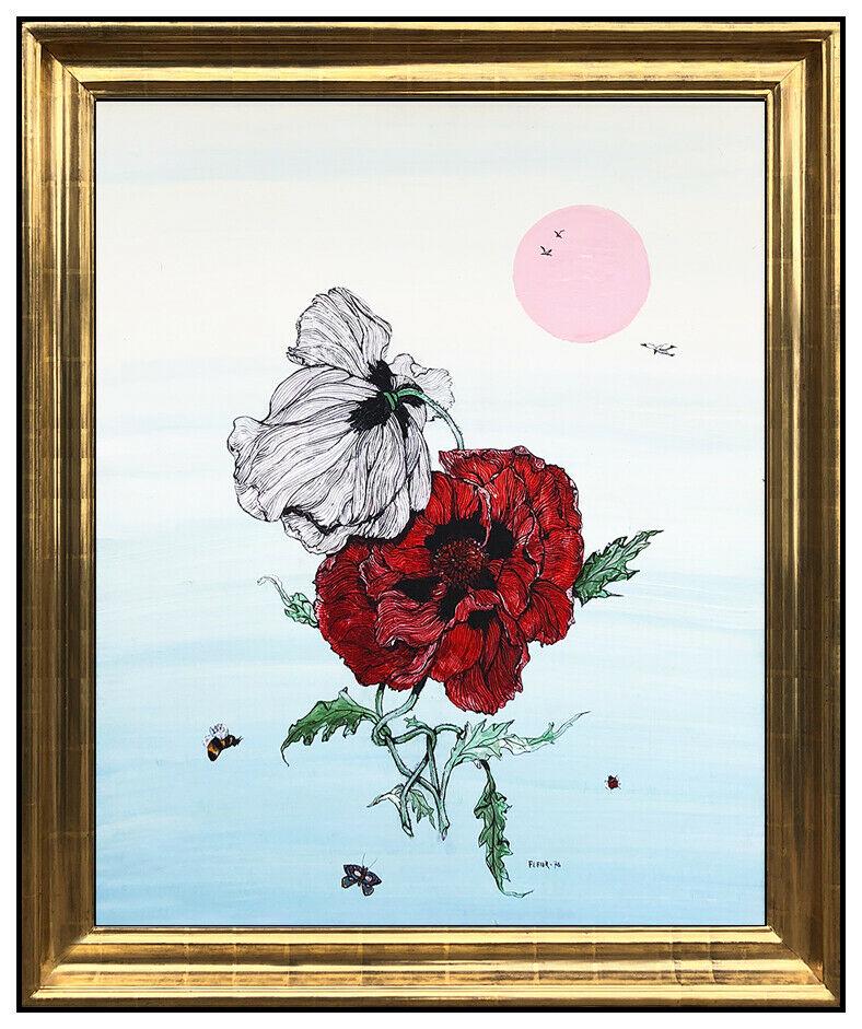 Fleur Cowles Original Flower Painting On Board (1 of 4)