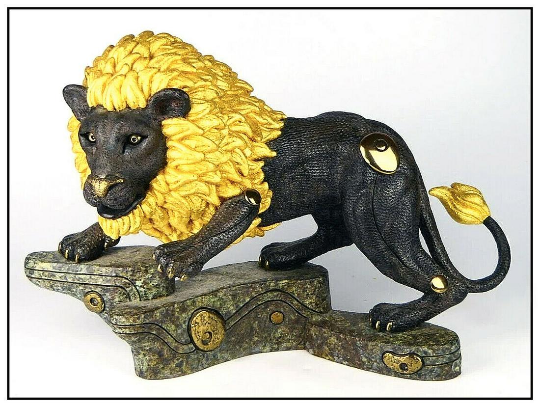 Jiang Tie Feng Golden King Lion Bronze Sculpture (1 of 4)